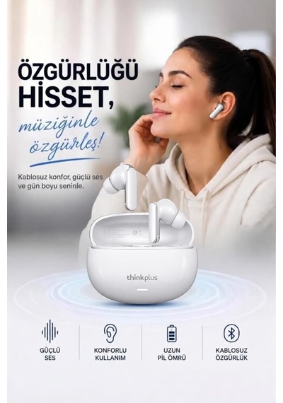 Özel Üretim Teknoloji Ofis Müzik Thinkplus Bluetooth Kulaklık Lp51 Pro Beyaz