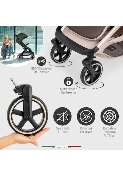 Elele Cabina Kabin Tipi Travel Sistem Bebek Arabası Bej