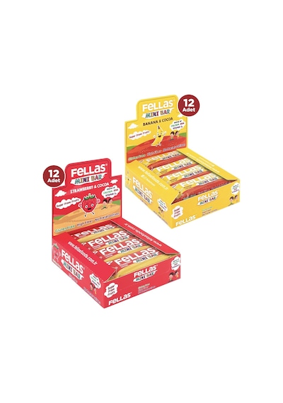 Fellas Mini Kids Meyve Bar Muzlu 12 x 28 G + Çilekli 12 x 28 G