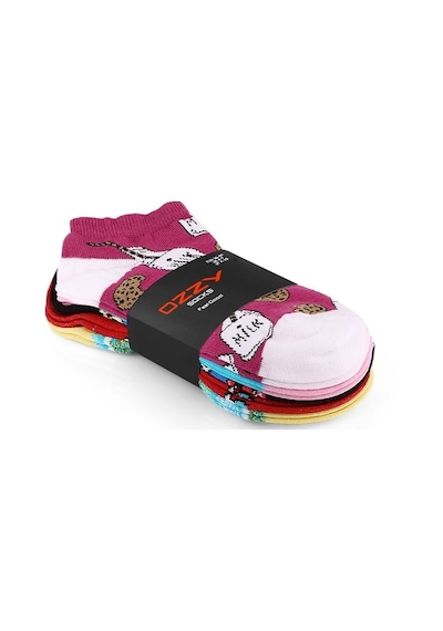 Ozzy Socks 5 Çift Eğlenceli Desenler Kadın Patik Çorap Ozzyp001 Çok Renkli