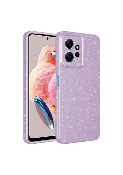 Xiaomi Redmi Note 12 4g Kılıf Kamera Korumalı Simli Lüks Zore Koton Kapak Lila