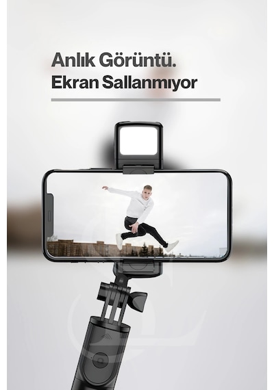 Led Işıklı Selfie Çubuğu Bluetooth Kumandalı Kablosuz Tripot Selfie Monopod Selfie Stick Siyah Lisinya