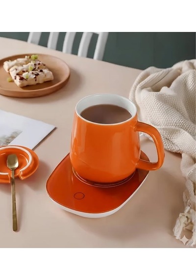 Usb Isıtıcılı 350ml Kupa Bardak Turuncu Yeşil