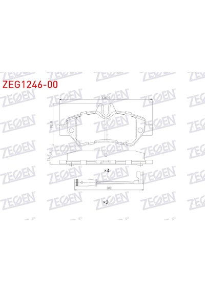 Fren Balatası Zegen Zeg124600 Sprinter 2006-2018 Crafter 2006-2018 Oem 0044206920