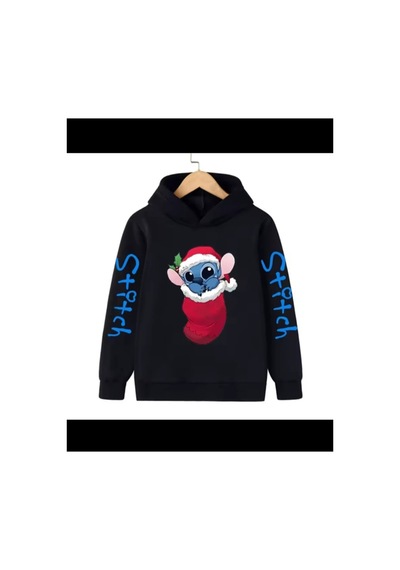 Magors Stil-x Baskılı Çocuk Sweatshırt Kapüşonlu, Unısex , 3 İplik Şardonlu Siyah-6