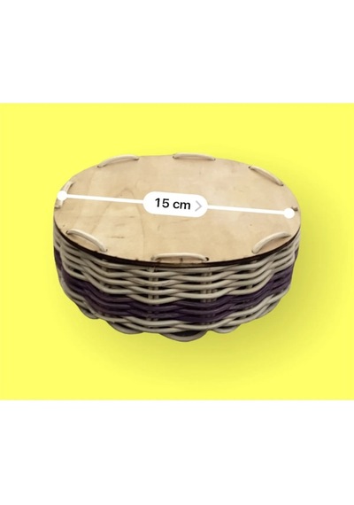 Bambu Ekmek Sepeti, Takı Toka Sepeti 12 x 15 x 6 CM Kahverengi