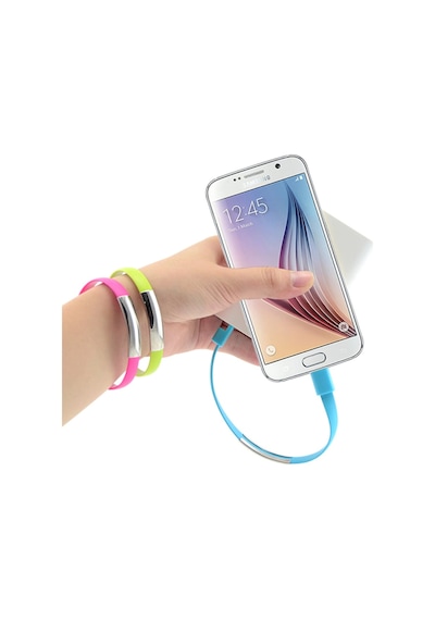 Bileklik Şeklinde Micro Usb Şarj Ve Data Kablo (533632819)-Mavi
