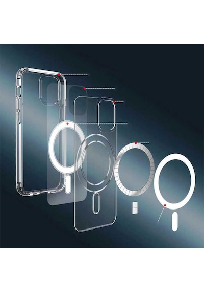 Apple Uyumlu iPhone 11 Magsafe Kablosuz Sarj Kapak Kılıf Seffaf