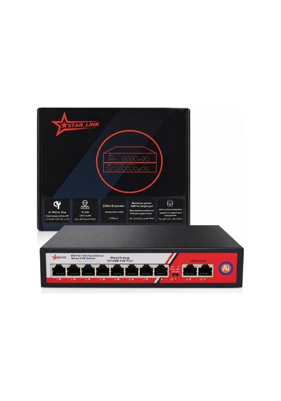 Star-link Stl-1008 120w 10/100 Mbps 8 Port Metal Kasa Poe Switch