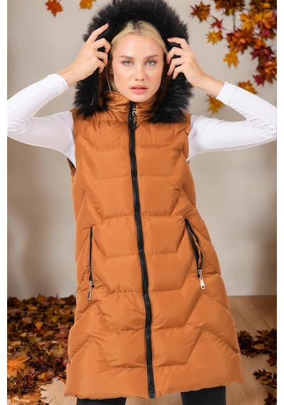 Z6761 Dewberry Bayan Yelek-düz Taba Düz Taba