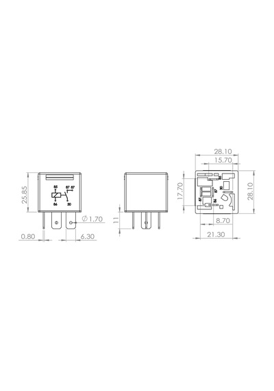 12V 30A Mini Röle 5 Fişli (Çift 87) Bosch 0986AH0251