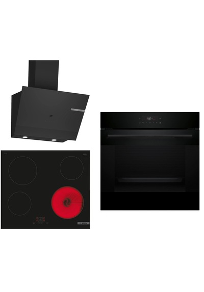 Bosch HJG852YB0T - PKE611BA2E - DWK67PJ60T Elektrikli Ocaklı Siyah 3 Lü Ankastre Set 658