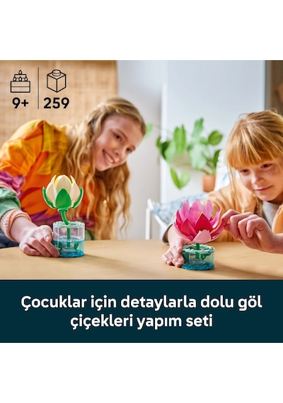 LEGO® Botanicals Nilüferler 11511 - 9 Yaş ve Üzeri Çocuklar için 2 Nilüfer İçeren Yaratıcı Oyuncak Yapım Seti (259 Parça)