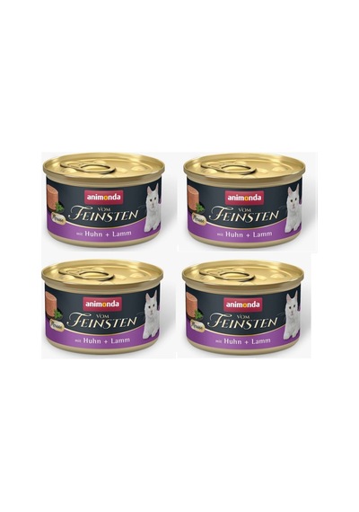 Animonda Vom Feinsten Tavuklu Ve Kuzu Etli Yetişkin Kedi Konsevesi 85 G X 4 Adet