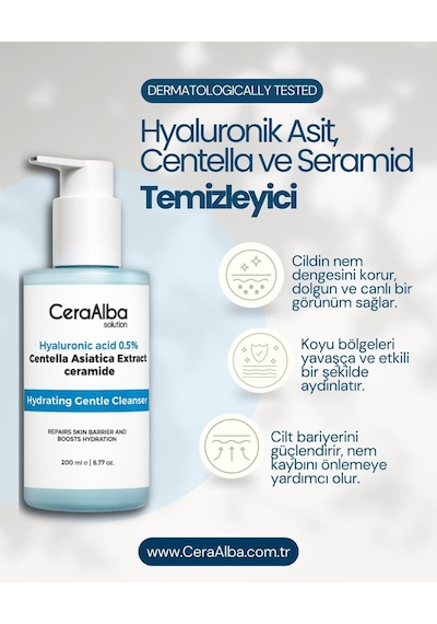 Ceraalba Hyaluronik Asit & Cica Özlü Temizleyici Yüz Yıkama Jeli 200ml