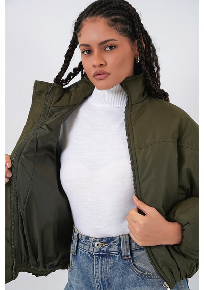 Bigdart Kadın Oversize Bomber Şişme Mont 5124 - Haki