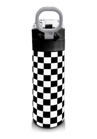 Coral High Kids Siyah Beyaz Dama Desenli Pipetli Ve Direkt İçim Çelik Termos 500 Ml 31877 Siyah - Beyaz