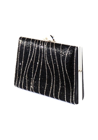 Keeba Taşlı Siyah Abiye Çanta Clutch Siyah Taşlı Gece Çantası Abiye Çanta Siyah Abiye Çantası