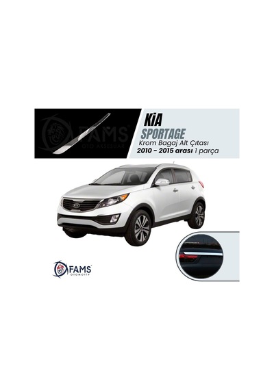 Kia Sportage Uyumlu Krom Bagaj Alt Çıtası 2010-2015 P. Çelik