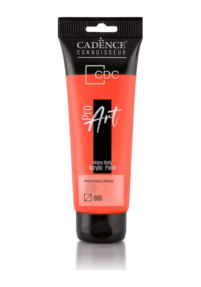 Cadence Pr060 Fosforlu Turuncu Proart Heavy Body Akrilik Boya 120 ML - Tüp Akrilik Boya