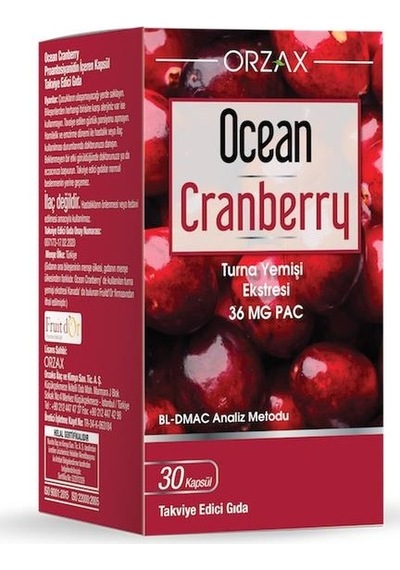 Ocean Cranberry Turna Yemişi Ekstresi 30 Tablet Takviye Edici Gıda