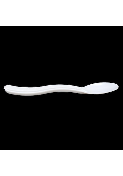 Plastik Şeffaf Beyaz Sup Kaşık - Tatlı Dondurma Kaşığı - 12.5 Cm. - 50 Adetlik 5 Paket Beyaz