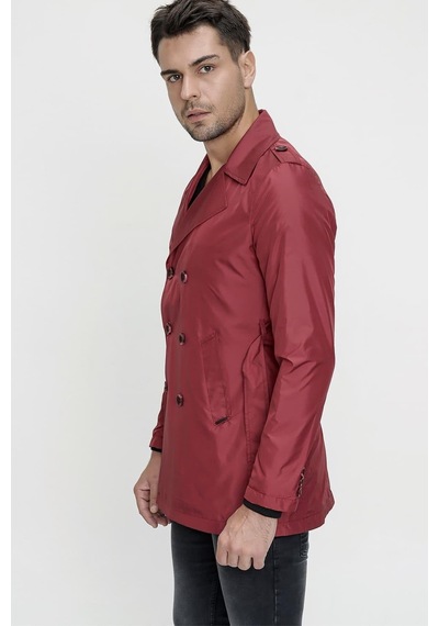 Efor Prd 029 Slim Fit Bordo Spor Pardösü Bordo