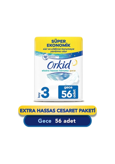 Orkid Extra Hassas Cesaret Paketi Gece 56 Adet