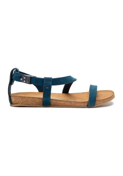 Comfortfusse Grady - Kadın Ortopedik Hakiki Deri Sandalet Lacivert Nubuk Deri