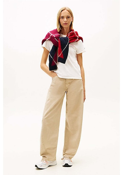 Tommy Jeans Kadın Tişört-dw0dw22516-12819 Beyaz