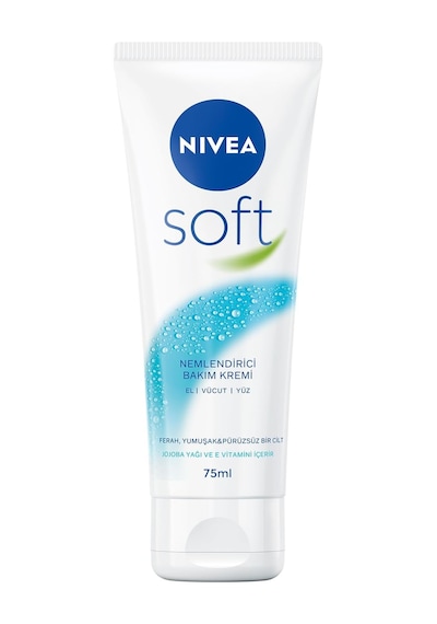 Soft Krem 75 Ml, Nemlendirici Bakım Kremi, Yüz, Vücut, El, Jojoba Yağı Ve E Vitamini İle Cilt Bakımı, Anında Emi