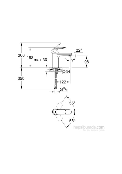Grohe Eurocosmo Tek Kumandalı Lavabo Bataryası - 23327000 Gümüş