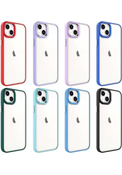 Apple Uyumlu iPhone 14 Plus Kılıf Zore Krom Kapak Derin Mor