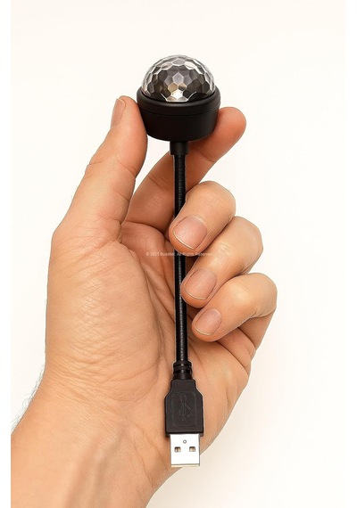 Araç İçi Led Işık Usb Disko Topu Çok Renkli 9 Modlu Tavan Ve Ayak Altı Aydınlatma Ses Kontrollü