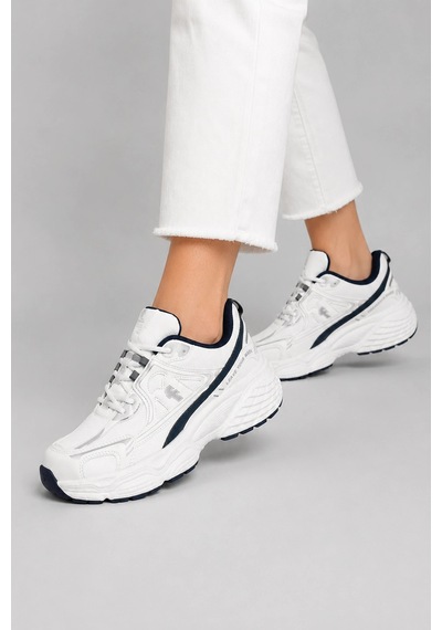 Ht Hotin Mirage Kadın Günlük Rahat Bağcıklı Suni Deri Sneaker Spor Ayakkabı - Beyaz