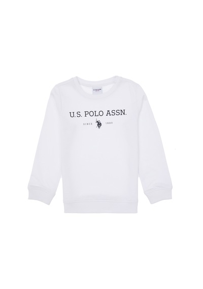U.S. Polo Assn. Erkek Çocuk Beyaz Bisiklet Yaka Sweatshirt 50313900-VR013