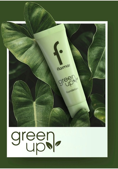 Flormar Yarı Mat Bitişli Su Bazlı Vegan Fondöten - Green Up Foundation - 002 LIGHT BEIGE - 4251903322218