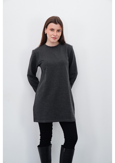 Penyebizden Tesettür Sweatshirt Tunik-antrasit