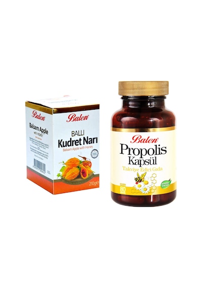 Balen Ballı Kudret Narı Macunu 210 G + Propolis Kapsül Takviye Edici Gıda 80 Kapsül