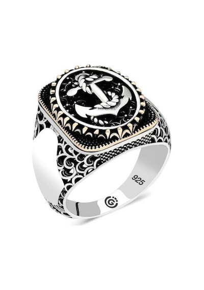 Gümüş Deniz Çapası Oval Erkek Yüzük (551187659)