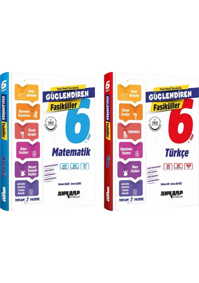 Ankara 2025 6. Sınıf Matematik + Türkçe Güçlendiren Fasikül Seti 2 Kitap Güncel Müfredat