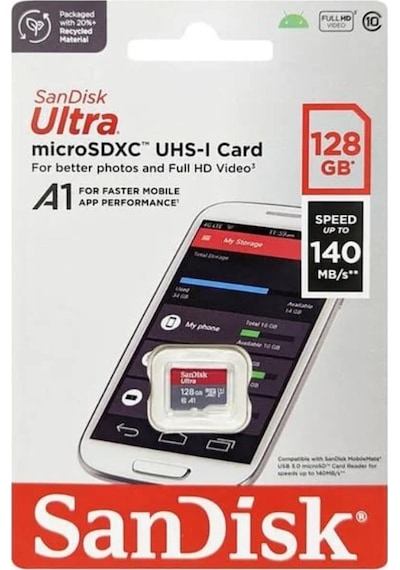 SanDisk Ultra SDSQUAB-128G-GN6MN 128 GB microSDXC Class 10 UHS-I Hafıza Kartı