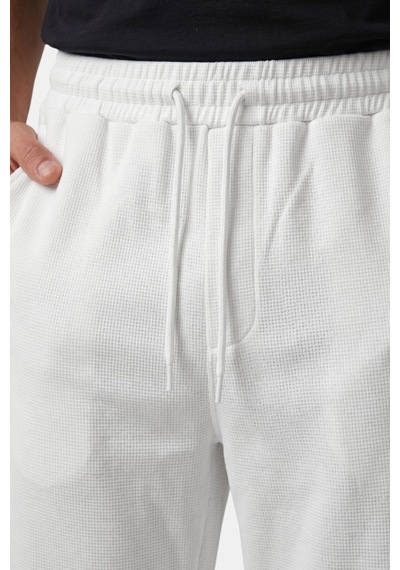 Deep Sea Deepsea Beyaz Baggy Style Likralı Lastikli İpli Erkek Spor Pantolon 2600262