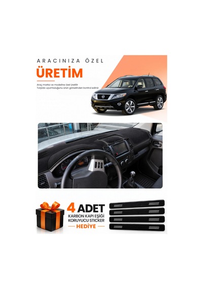 Nissan Pathfinder 2005-2014 Uyumlu Torpido Koruma Örtüsü Oto Kılıfı - Siyah