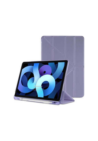 Apple İpad Air 5.nesil 2022 İçin Kılıf A2588-a2589-a2591 Origami Pencil Lila İpad Air 5 2022 İle Uyumlu Kılıf - Lila