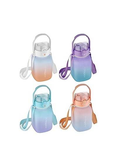1100ml Çocuk Motivasyon Matarası, Askılı Ve Eğlenceli