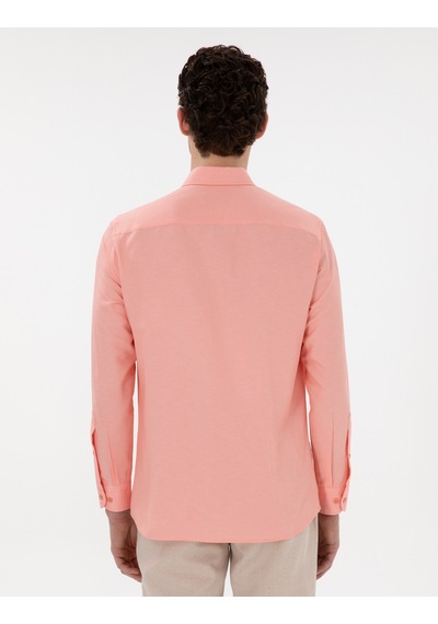 Pierre Cardin Erkek Mercan Gömlek Desenli 50304764-vr186 Mercan