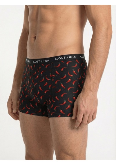 Gost Liria - Pepper Desenli Erkek Boxer Siyah