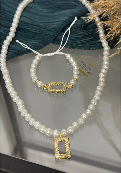 Gram Altınlık İnci Set Kolye 60 Cm Çok Renkli