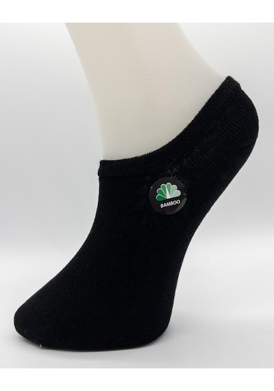 Socks Premium Bambu 6 Çift Siyah Beyaz Unisex Dikişsiz Görünmez Patik Sneaker Çorap Siyah Beyaz